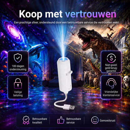 Kosmo Sterrenprojector - LED Nachtlampje met 360° Draaibare Kop